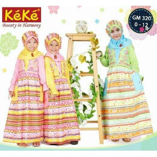 keke gamis anak pink / baju anak perempuan pink / busana muslimah anak / dress anak
