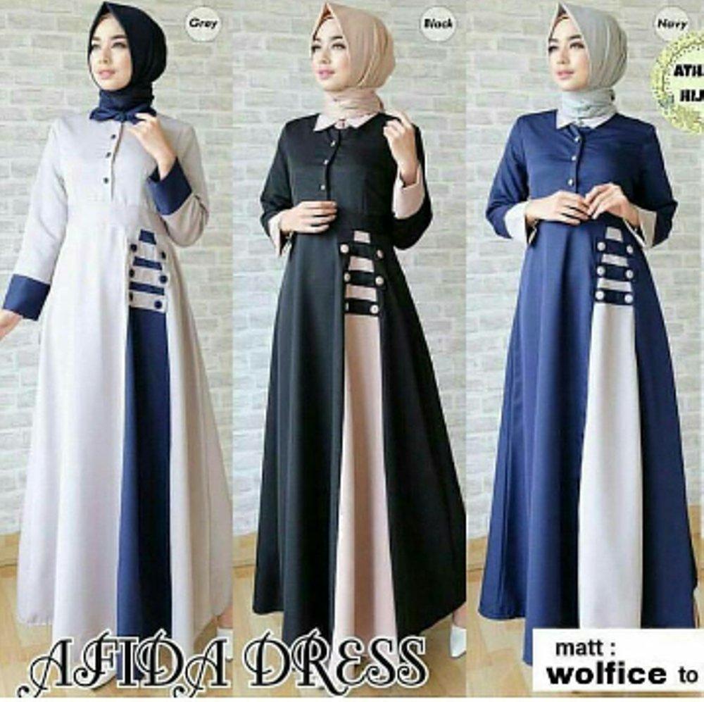 Jasmine Gamis Maxi Tangan Panjang Wanita Dewasa - Gamis Polos Baloteli Busana Muslim Wanita Gamis Murah Baju Lebaran Baju Pesta