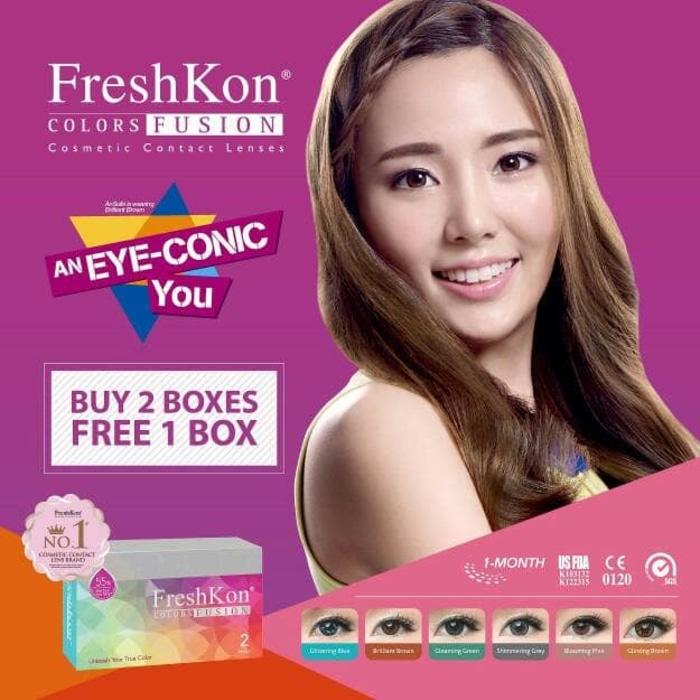 Softlens / Acessoris Softlens promo freshkon color fushion buy 2 get 1 Kualitas Super