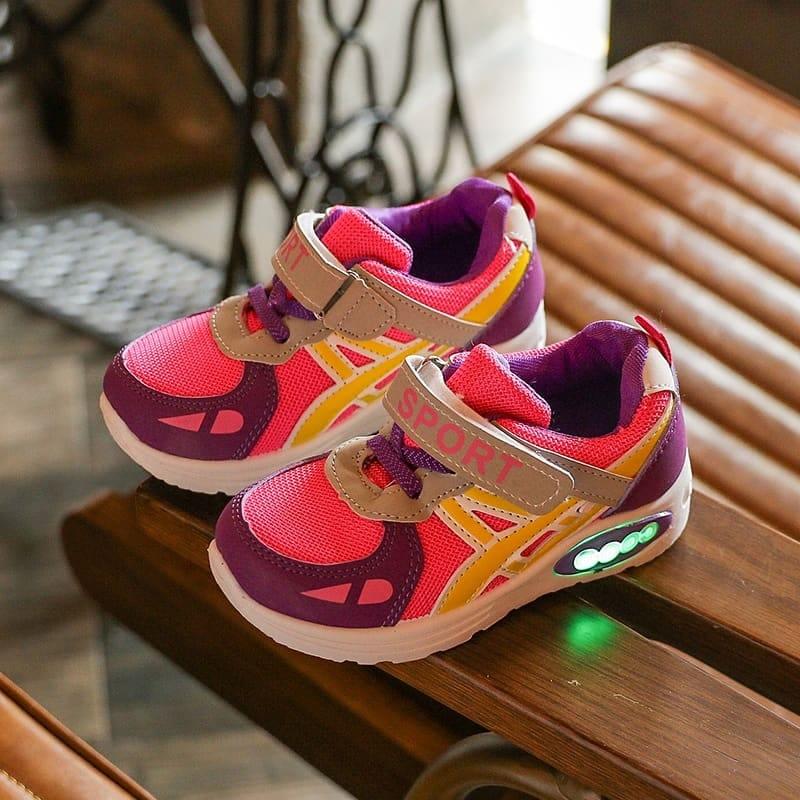 Sneakers Anak balita LED Sepatu Kets Impor dengan lampu warna warni