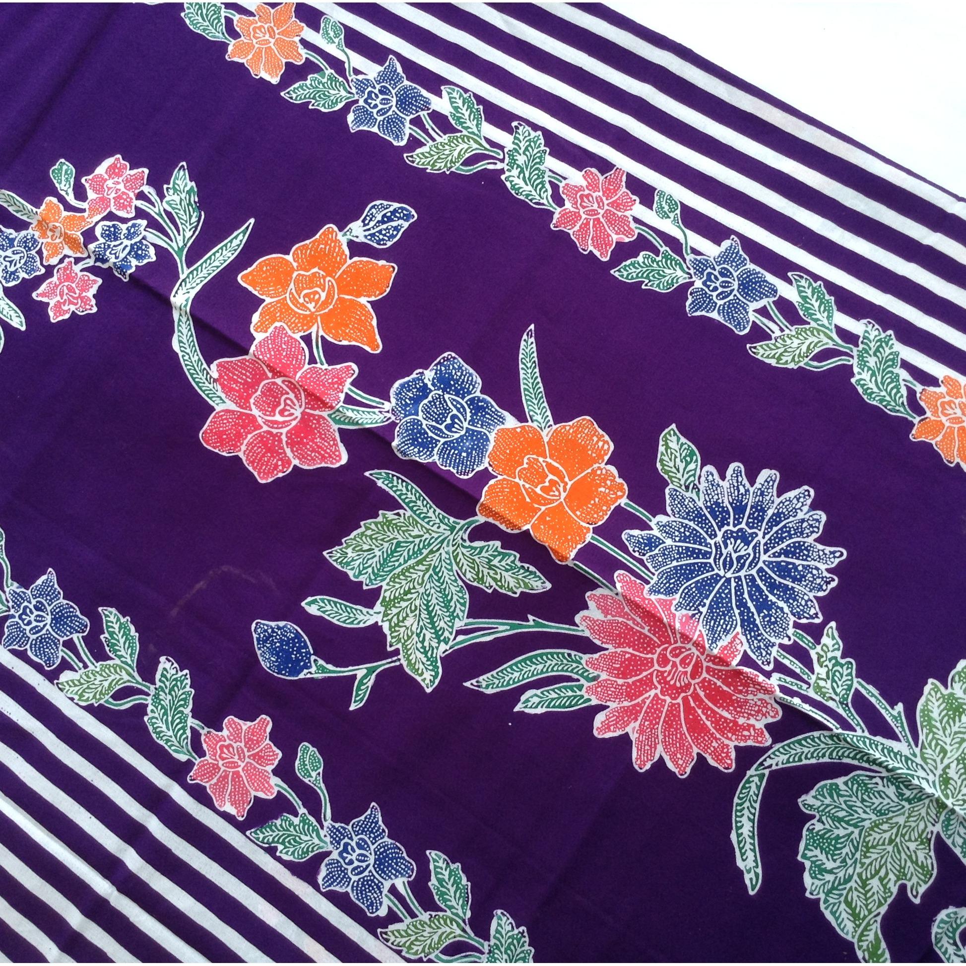 Kain Batik Encim Ungu Garis
