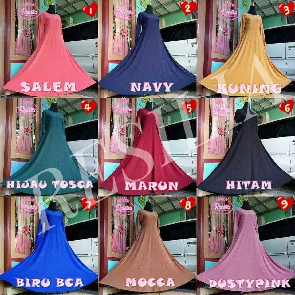 RESILIA Gamis Jersey Polos Jumbo L3 (Hijau botol)