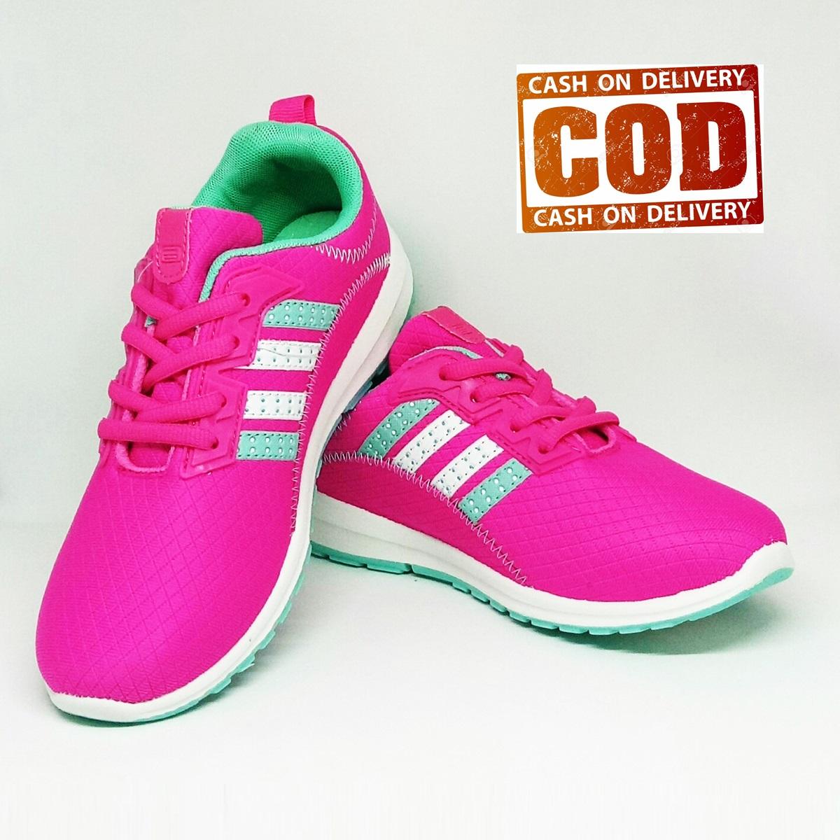 FIURI - Ando Original - Plano Pink - Sepatu Olahraga Sneakers Sport - Sepatu Olah Raga Jogging Lari Fitness Senam Gym Kuliah Sekolah Bertali Wanita Anak Perempuan