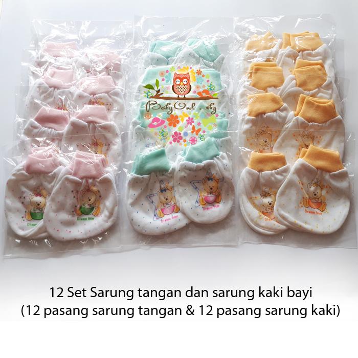 1 lusin Sarung tangan dan sarung kaki bayi motif teddy bear