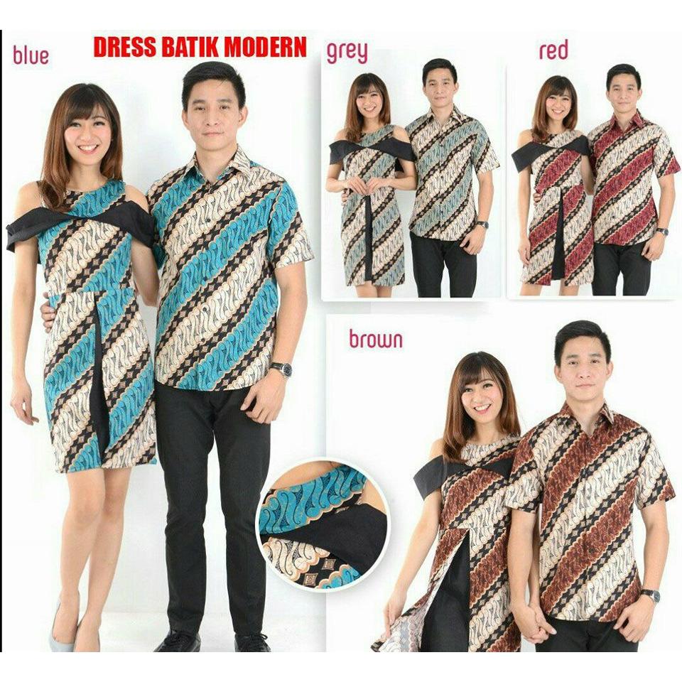 FASHION FLOWER-KEMEJA PASANGAN KEMEJA COUPLE KEMEJA COUPLE DRESS BAJU COUPLE COUPLE BATIK COUPLE FASHION KEMEJA COUPLE DRESS SABRINA BATIK MODERN -TERSEDIA 4 WARNA (COWOK DAN CEWEK)