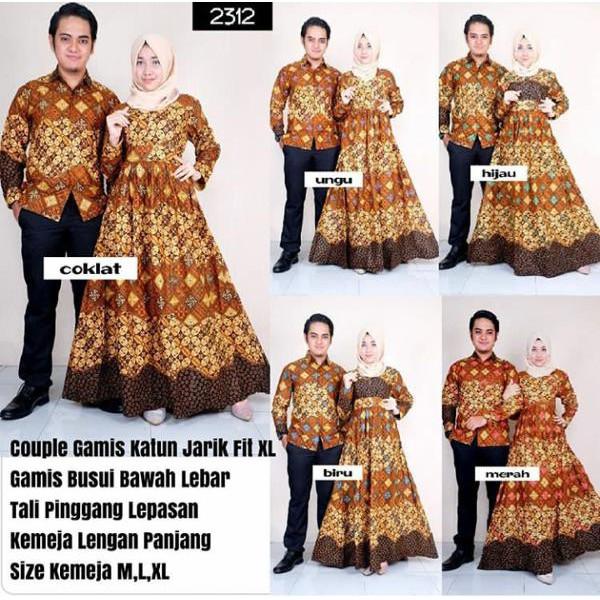 Promo Hari Ini Baju Muslim Kaftan Songket Couple Navy Black Untuk Lebaran