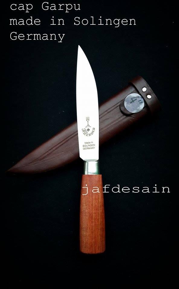 Pisau Herder pisau cap garpu asli 4 inch made in Solingen Germany bonus sarung kulit
