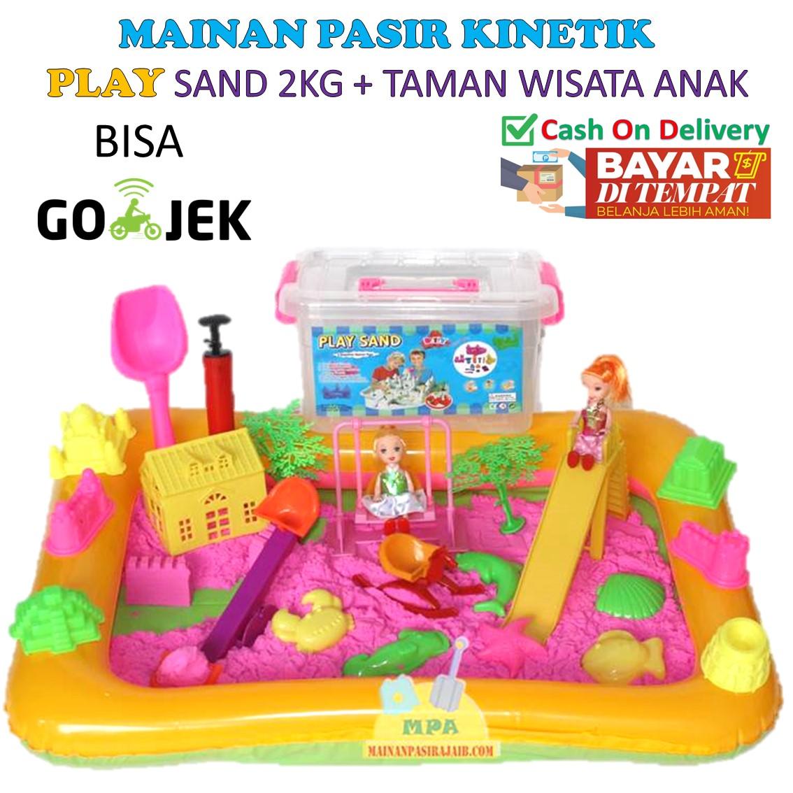 Mainan Edukatif Pasir Ajaib Kinetik Sand Model Sand PLAY SAND 2 Kg dengan Taman Wisata