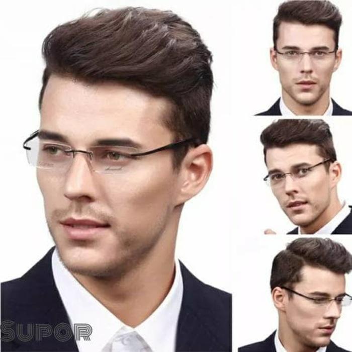 Frame kacamata Frameless FL3 + Lensa Essilor Airwear rimless