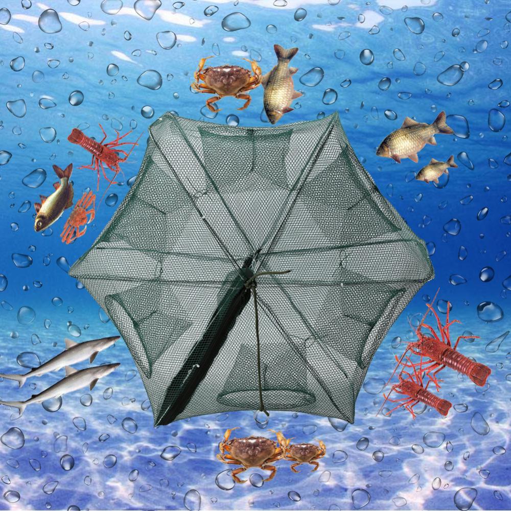 【Beli satu gratis satu!!】6 Holes Automatic Fishing Net Shrimp Nylon Foldable Trap Cast