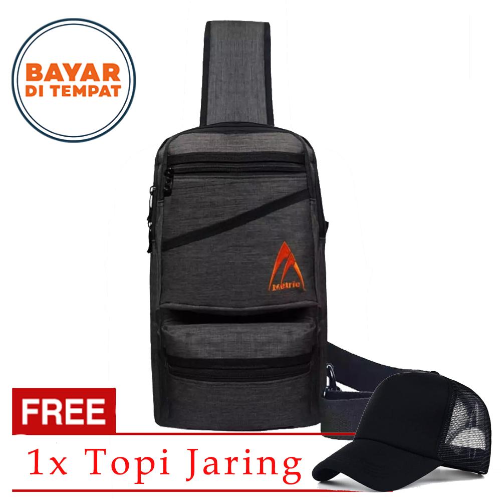 free Topi | Metric 1343-10 Tas Pria Tas Selempang Pria Tas Slingbag Tas Ransel Pria Tas Ransel Tali Satu Tas Waistbag Tas Gadget Tas Ipad Tas Notebook Tas Selempang Notebook Tas Korea Tas Sling Bag Korea - Grey