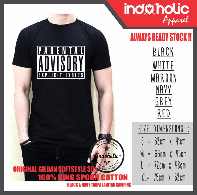 Indoholic Apparel Kaos Distro Parental Advisory Explicit Content Lirycs Baju Pria Bandung Lengan Tangan Pendek Raglan Reglan Muslim Moslem Premium Lebaran Gildan Murah Keren Wanita Anime