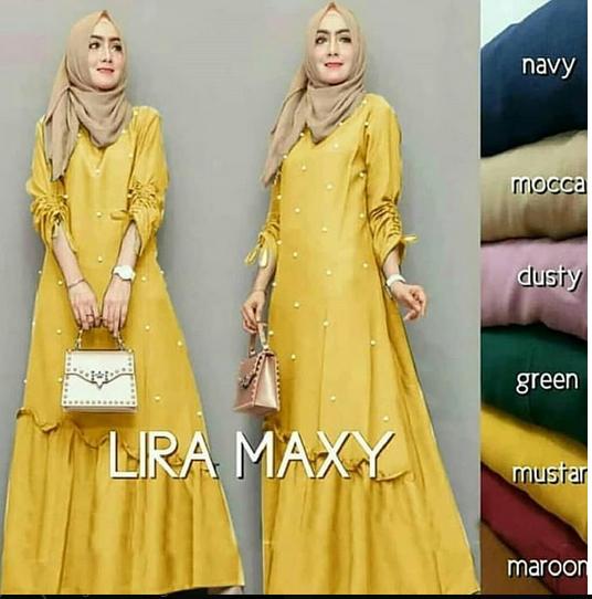 FazriyaniStore_Lira maxy trendy fashion hijab mulim wanita casual maxy dres