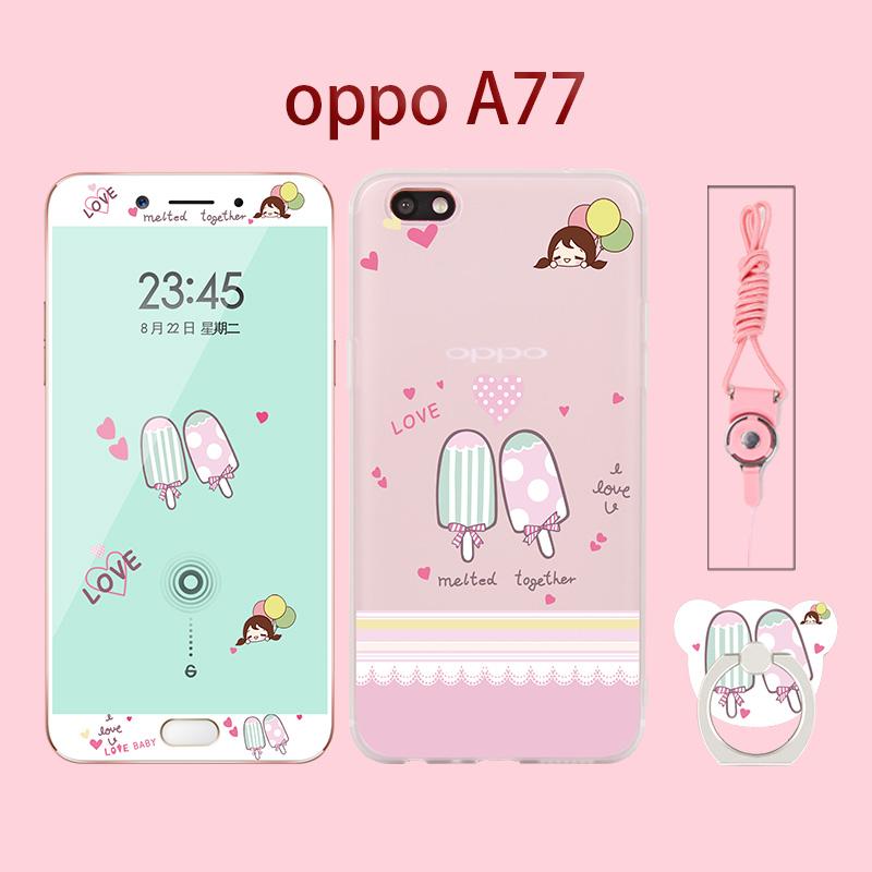 OPPO Selubung Ponsel Cangkang Pelindung A37 Silikon Lunak Jepang atau Korea Selatan Leher Halter Kaca Anti Panas