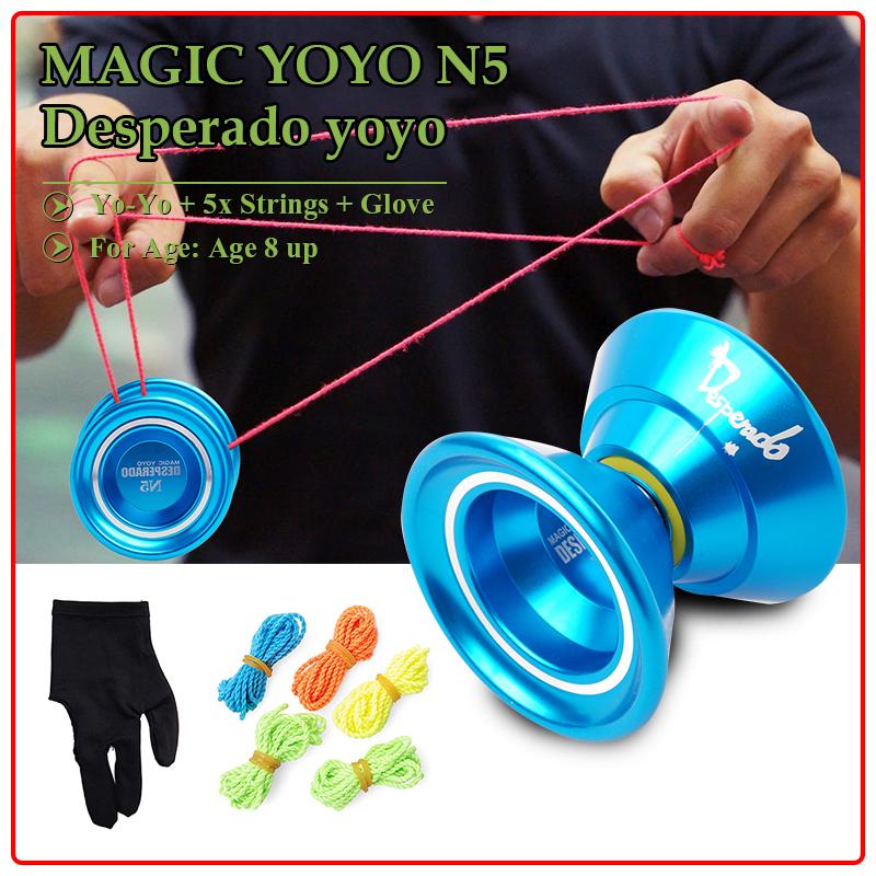 Magic YoYo N5 Desperado Aluminum Professional Yo-Yo + 5x Strings + Glove TH006
