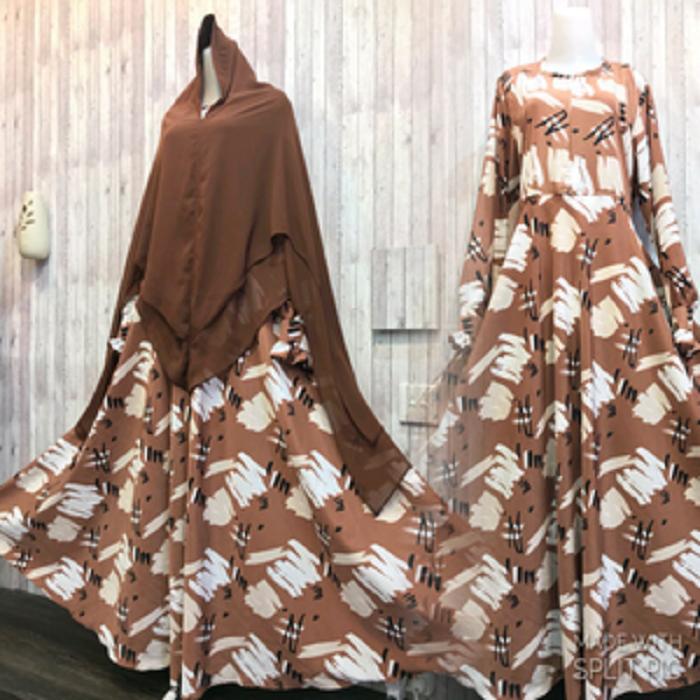 Adzra Gamis Murah syari /busana muslim wanita - Azrina Dress - coklat