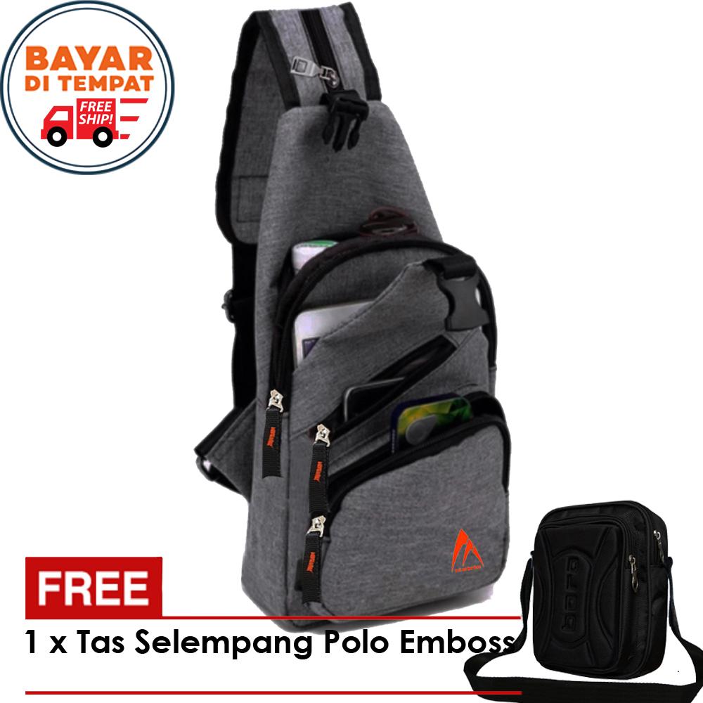 Promo 11.11 Beli Sling Bag Free Tas Selempang Polo - Tas Pria Kode Artikel Mi011-10 Tas Sling Bang Pria Tas Selempang Tas Ransel Pria Tas Waistbag Tas Notebook 10 Inchi 2in1 (Bisa Sling Bisa Ransel) Style Korea + Free Tas Selempang Polo Emboss 6 Inchi