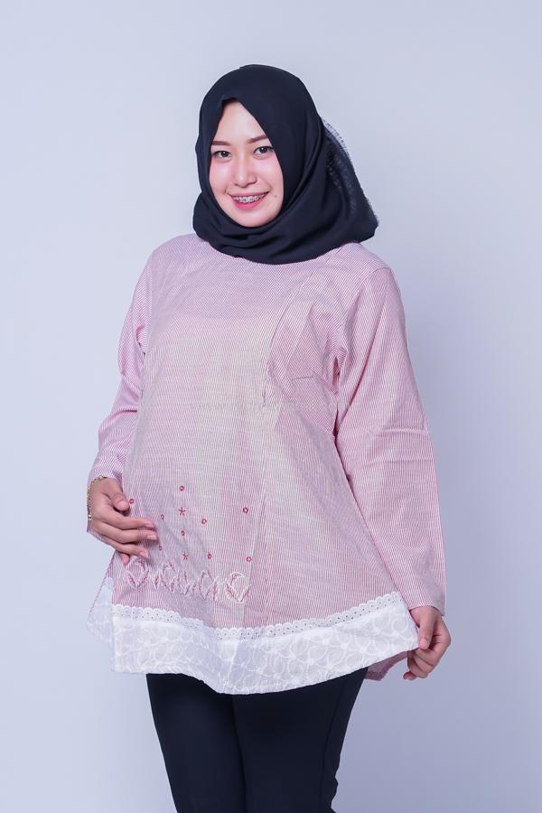 Blouse Hamil Menyusui Salur Muslim V / Baju Murah / Baju Modern / Dress Korea / Baju Kekinian / Baju Hamil Kerja / Baju Hamil dan Menyusui / Hamil / Kehamilan / Ibu Hamil / Harga Mumer / Terbaru.