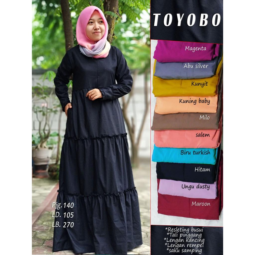 gamis TOYOBO serut susun / katun ima (maroon)