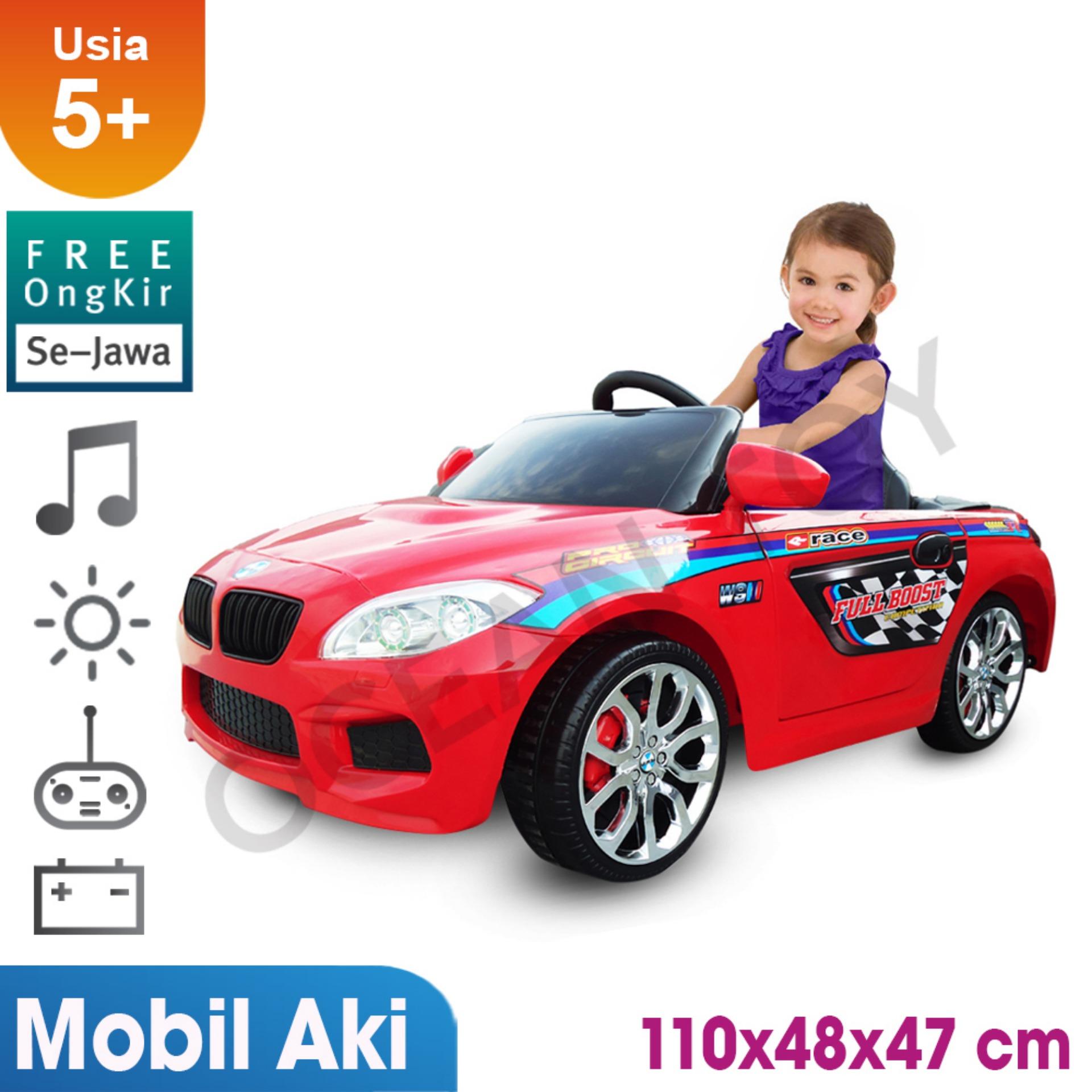 100% Free Ongkir Khusus Pulau Jawa Ocean Toy Ride On PMB Mobil Aki M9188 Beem Racer Mainan Anak - Merah