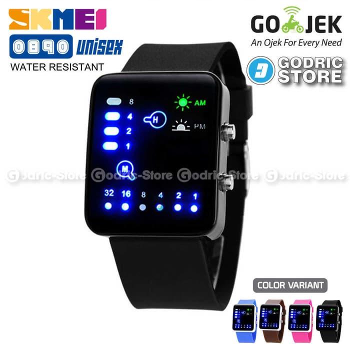 SKMEI Jam Tangan Trendy Cowok Cewek Casio LED Digital WR 0890 0890F - Hitam