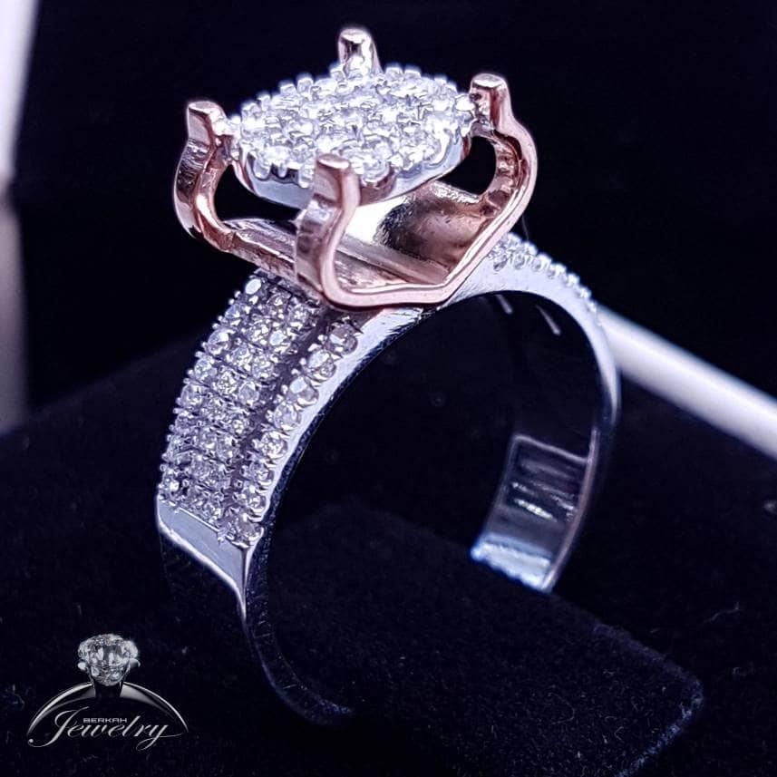 TERMURAH Cincin Wanita Emas Berlian Asli Natural Diamond Nikah Kawin.