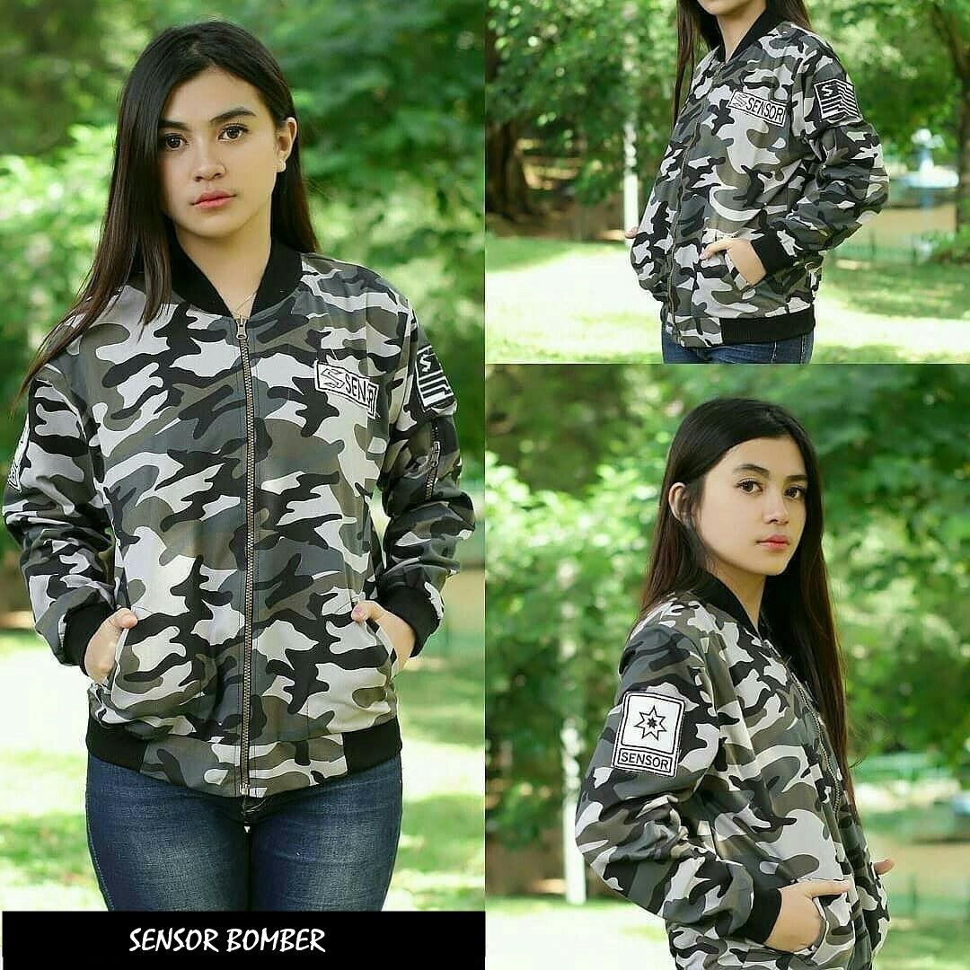 SENSOR BOMBER ||| nouska shop ||| Grosir Jaket Sweater Baju Atasan Blouse Hijab Fashion Kekinian Wanita Murah