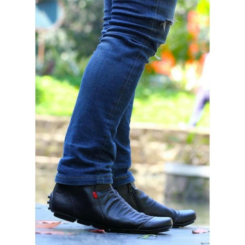 SEPATU PRIA KICKERS WRINKLE HIGH BLACK