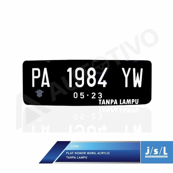 Plat Nomor Mobil Custom Stiker Frame Akrilik Tanpa Lampu