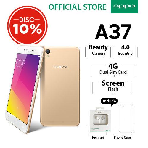 Oppo A37 2GB/16GB Gold – Smartphone Beauty Camera (Garansi Resmi Oppo Indonesia, Gratis Ongkir)