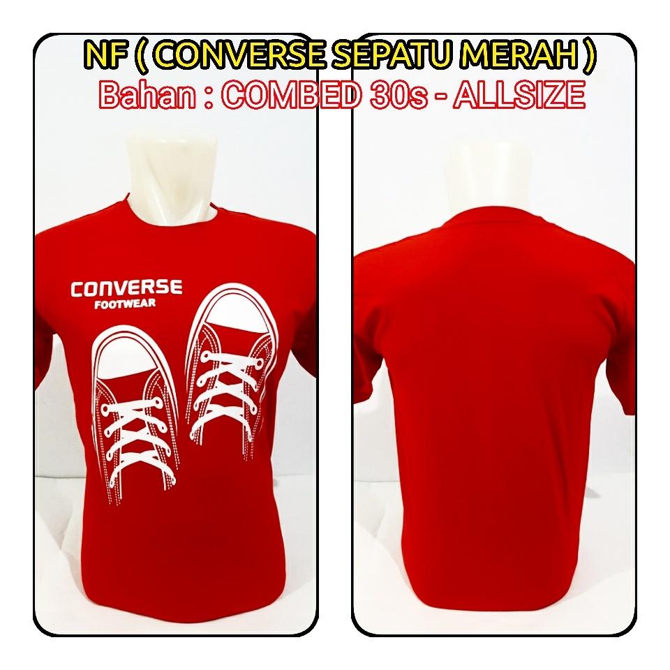 Kaos Anime / T-shirt casual / Motif sablon Converse Cotton combed 30s