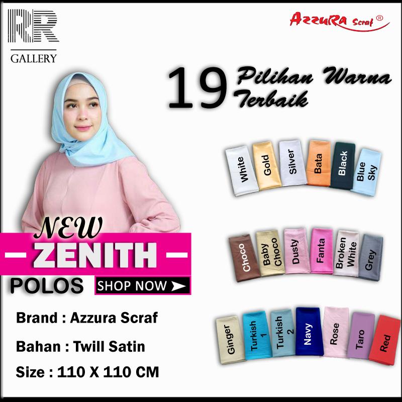 Hijab Segi Empat Zenith ORIGINAL BY AZZURA SCARF - Jilbab kerudung motif polos