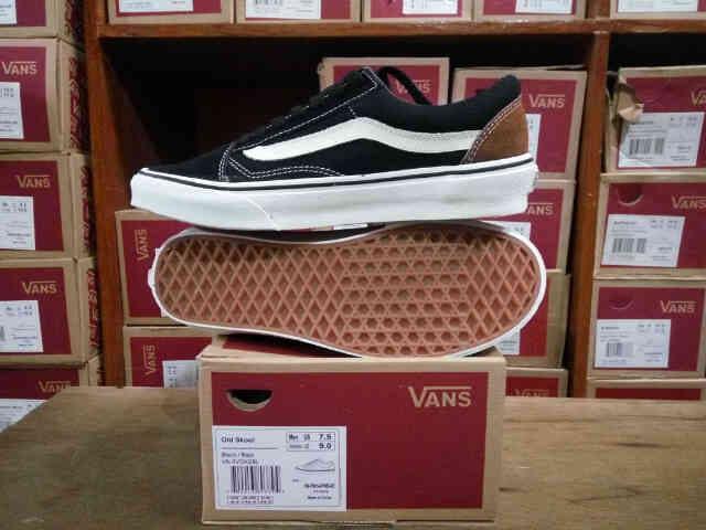 sepatu vans oldskool black baja coklat casual import ori vietnam 100 %