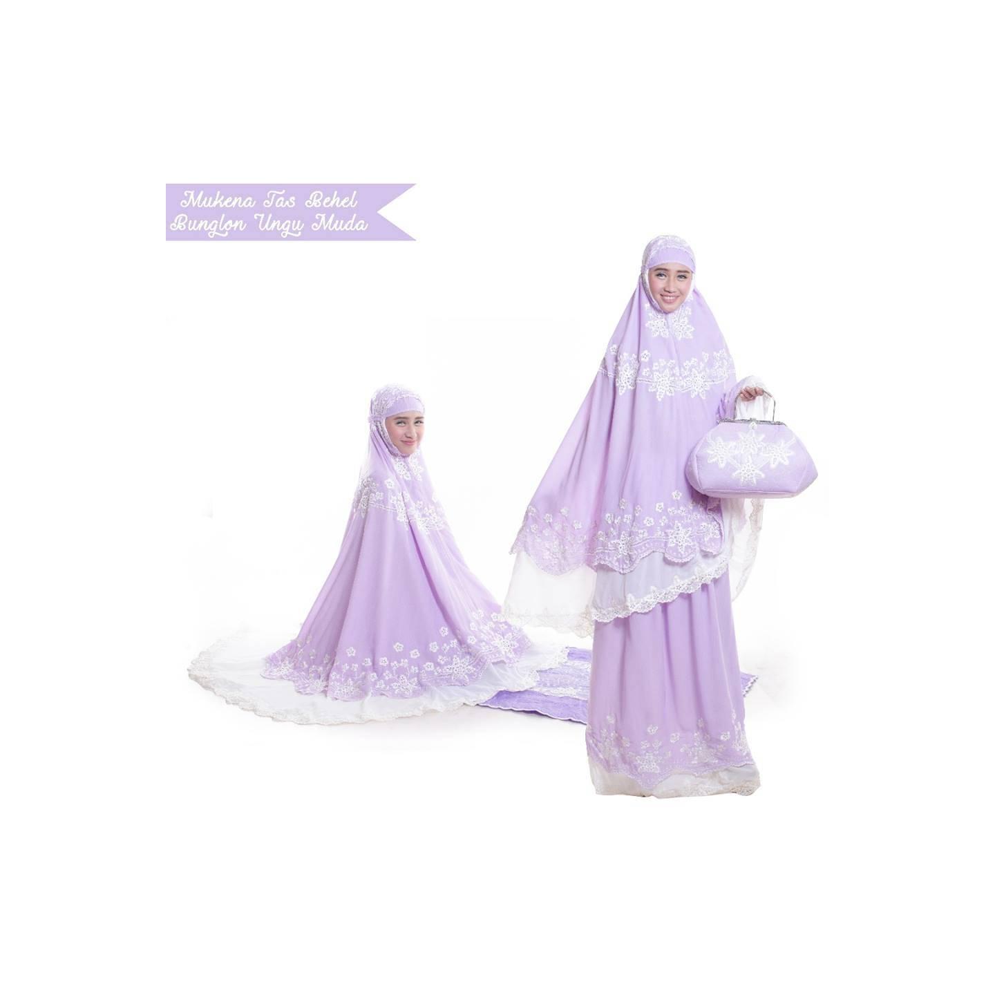 MUKENA TELEKUNG RUKUH EXCLUSIVE HANTARAN KADO NIKAH BORDIR UNGU MUDA