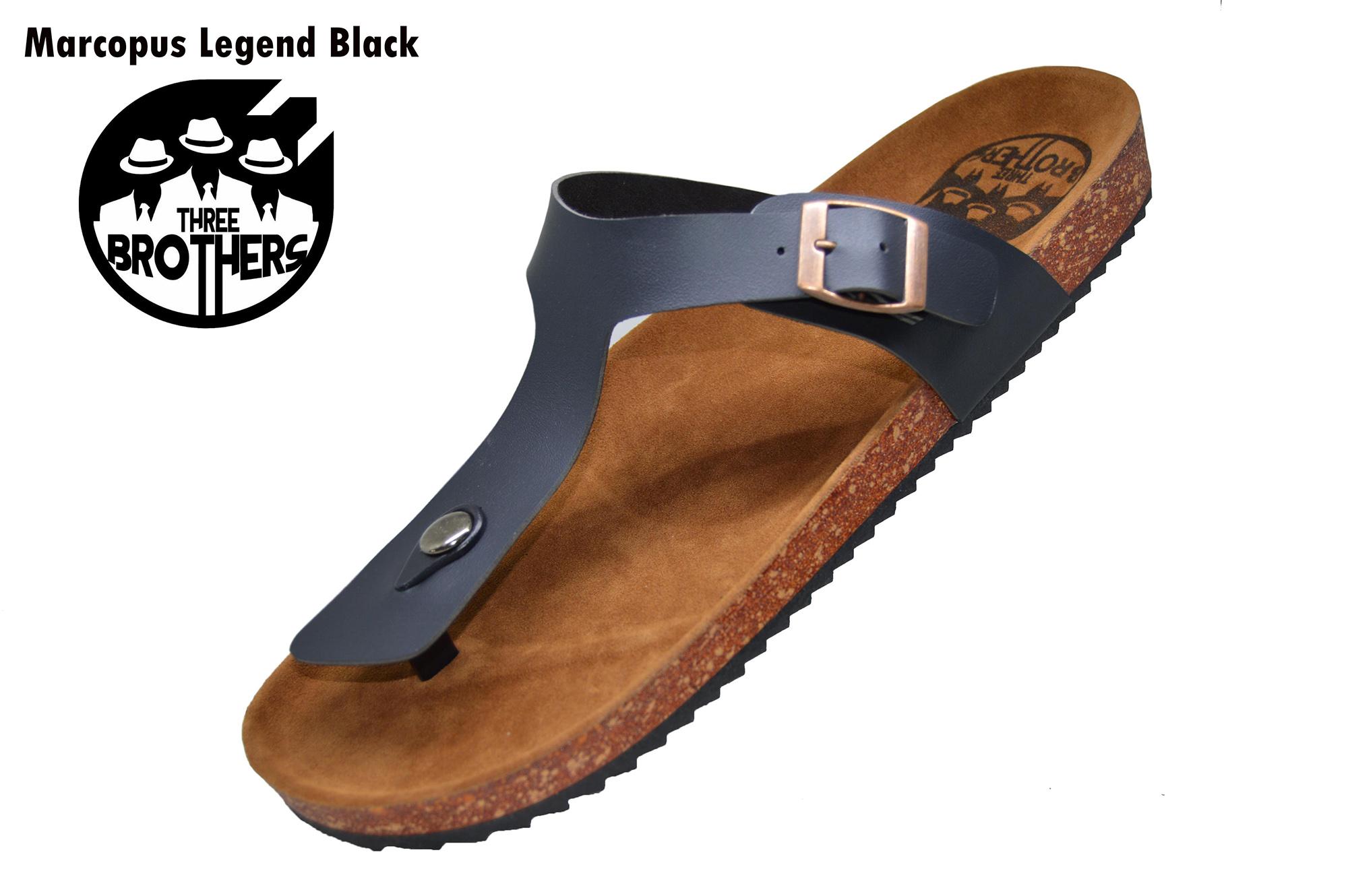 Sandal Jepit Pria Big Size PREMIUM Branded Sendal Kulit Pria Model Jepit Legend Exclusive Ukuran Besar 45 46 Original JUmbo Threebrothers TBSB003BLK