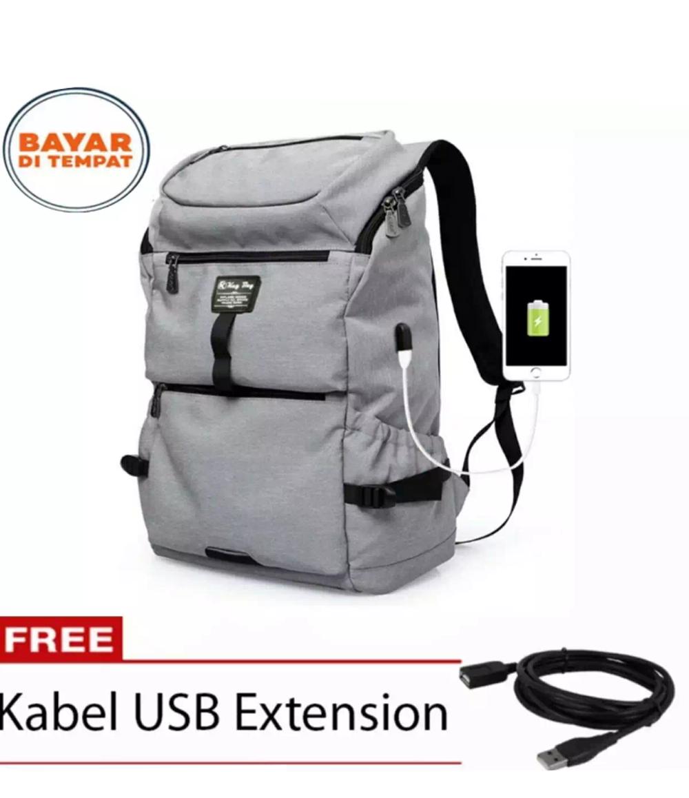 TAS RANSEL PRIA ORIGINAL KEY BAG 005 RBS TAS KULIAH TAS KERJA TAS LAPTOP ANTI MALING USB PORT CHARGE TAS ANTI AIR ABU