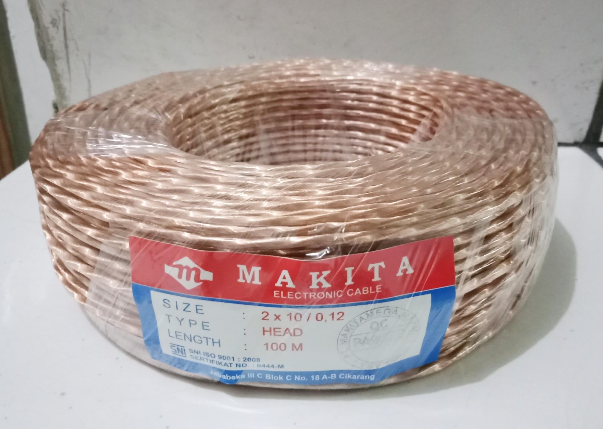 kabel head/mic makita 2x10 0,12 mm 100m tembag murni