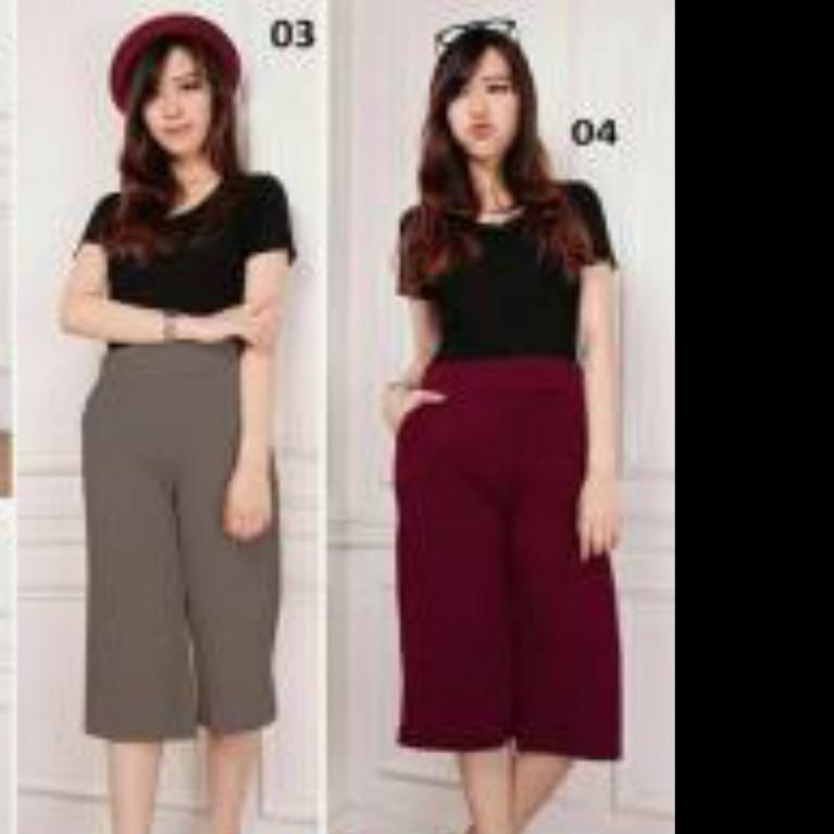 Celana Kulot pendek Bahan Wafel /Crepe Delisa Store 2