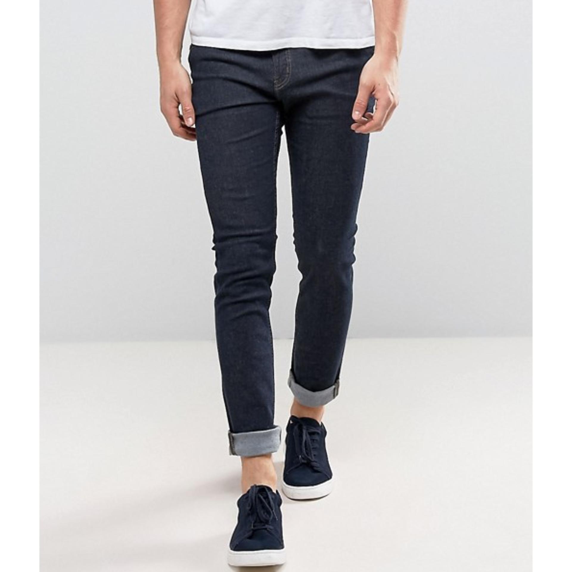 KlikFashions Celana Jeans Denim Pria Hitam Strecht Best Seller