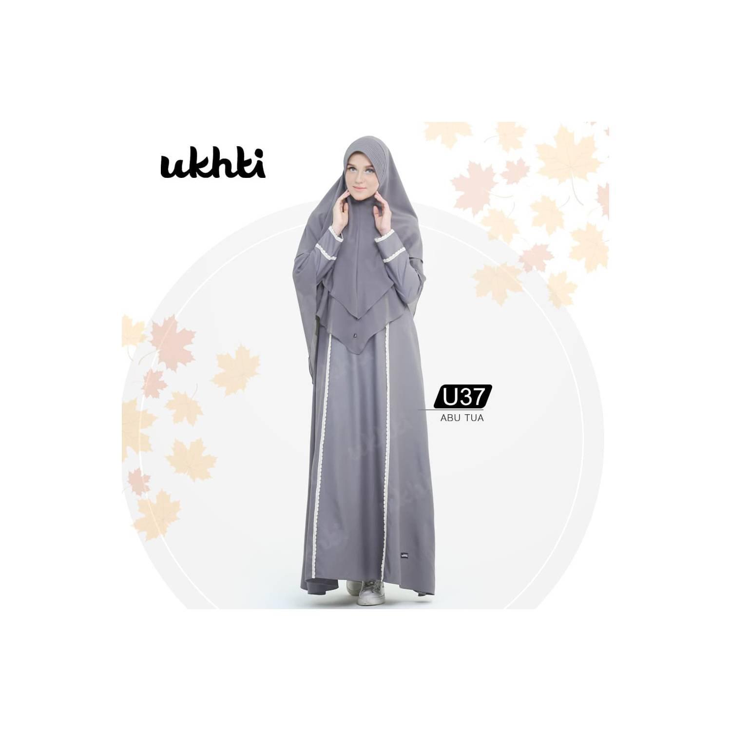 Baju Muslim Gamis Polos Motif Renda UKHTI U37 Gamis Syari Busui Katun - Putih, S