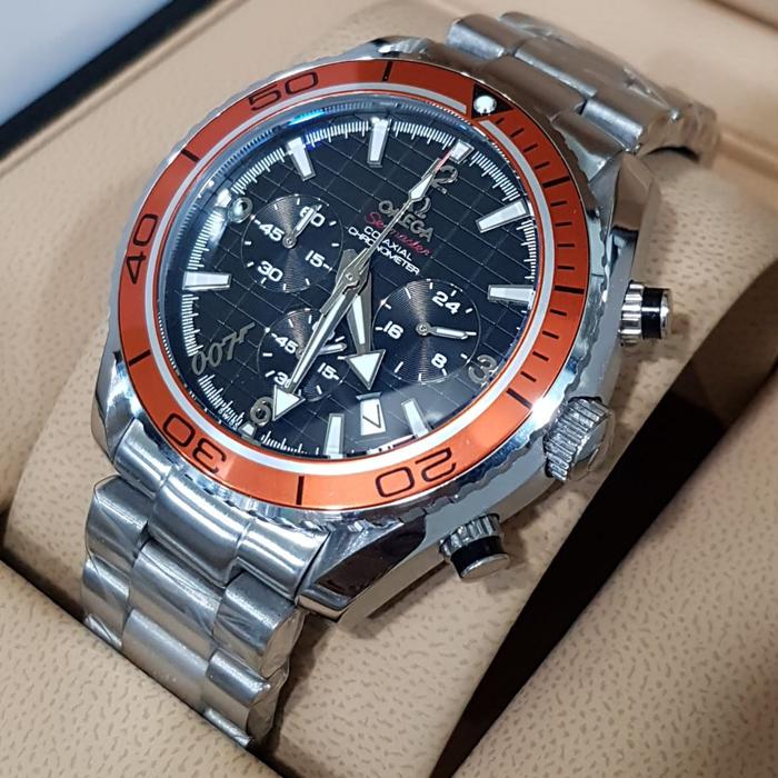 Jam Tangan Omega SeaMaster 007 Silver Orange.