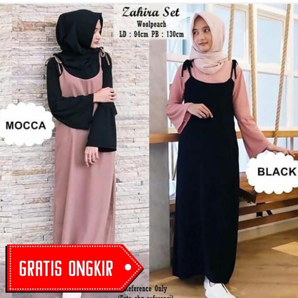 Baju Gamis Dress Muslim Wanita ZAHIRA SET Nanda Fashion Shop