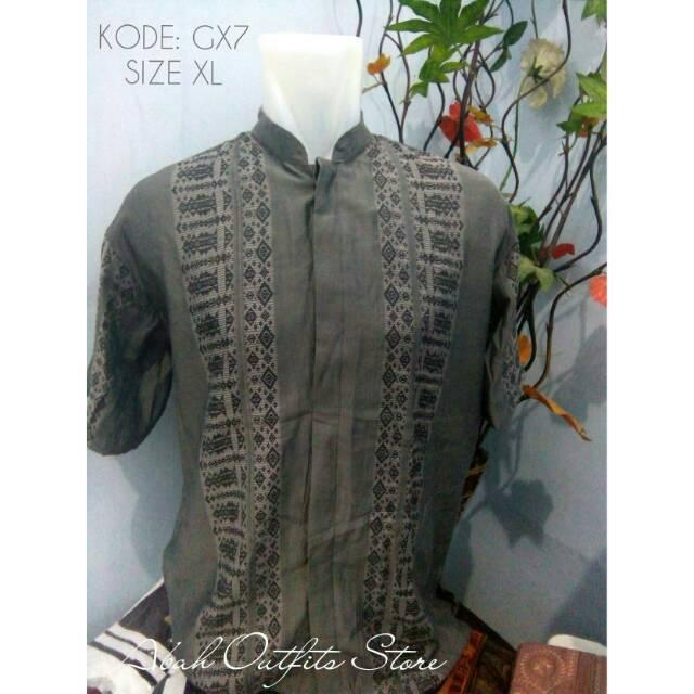 BAJU KOKO JAGUAR LENGAN PENDEK PRIA DEWASA REMAJA WARNA MERAH HIJAU TUA BORDIR UKURAN JUMBO XL XXL (1 KOKO GX +1BOXKOKO)