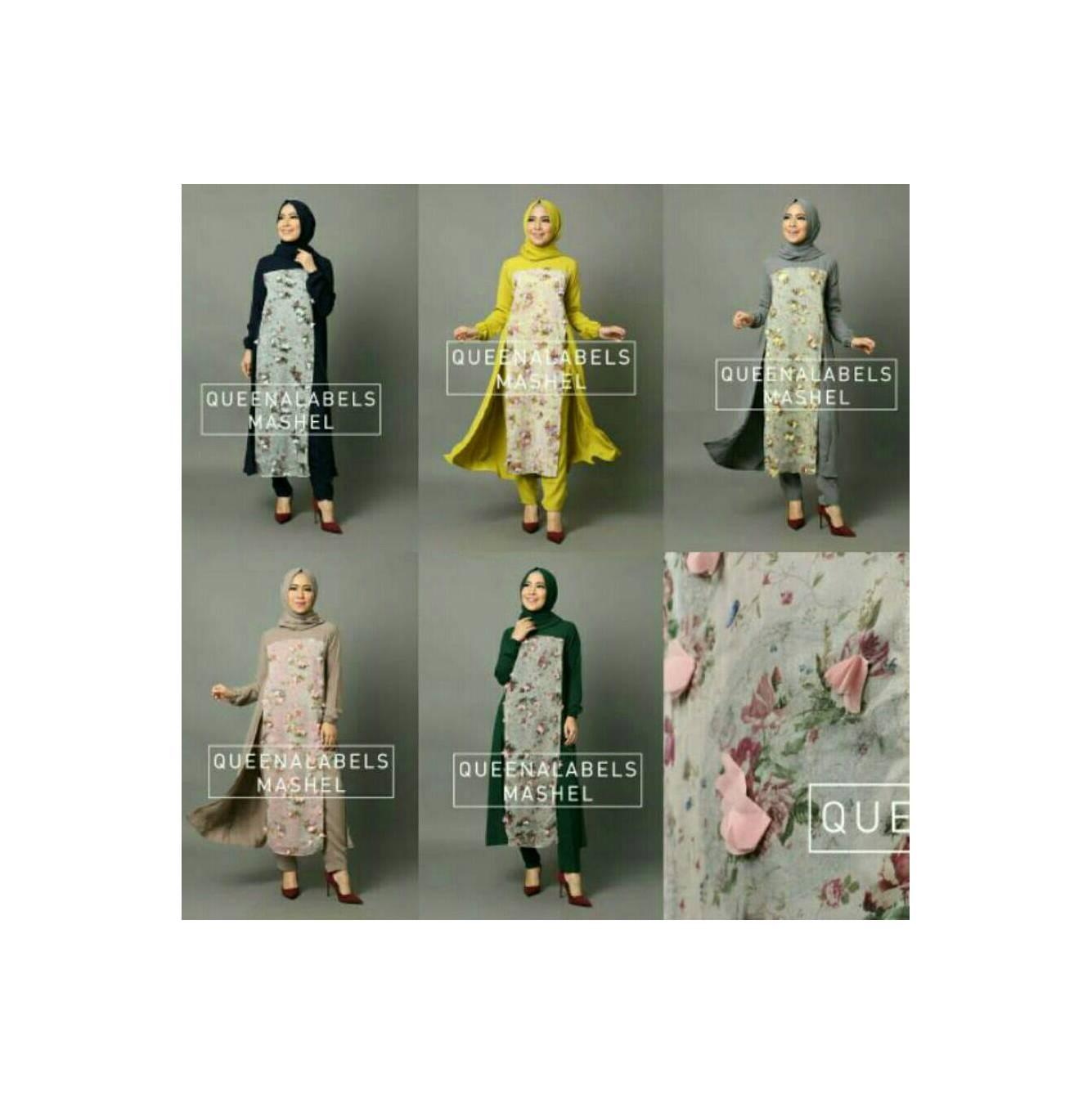 mashel set by queenalabels (setelan busana muslim/setelan baju pesta)