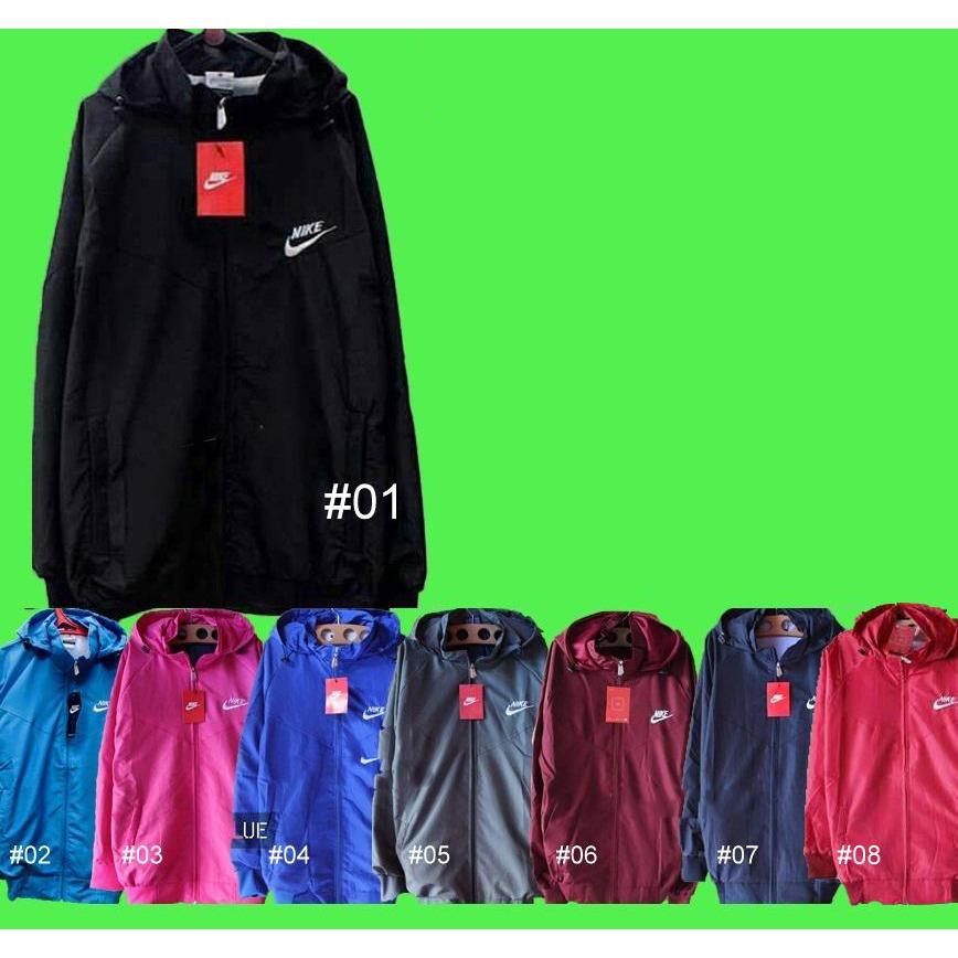 Jaket Parasut WIND RUNNER Merah Marun Hitam Abu Pink Turkis Biru Parasit