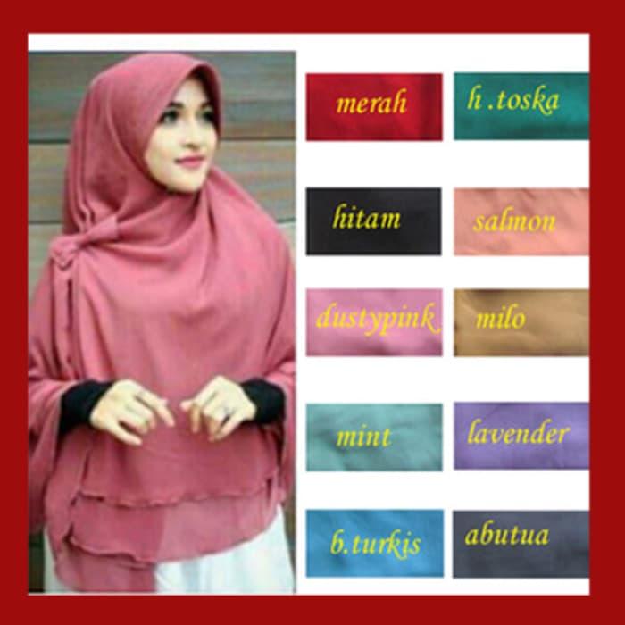 Kerudung Hijab Jilbab Instan Syari Khimar Pet Sifon PoloS A3026