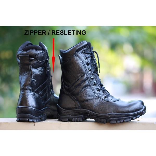 Sepatu PDL Resleting Type C-042R zippers Sepatu PDL Seri Kobra-Mil Standar TNI-Polri- Security Dll Best Quality Harga Terjangkau ukuran 38 39 40 41 42 43 44
