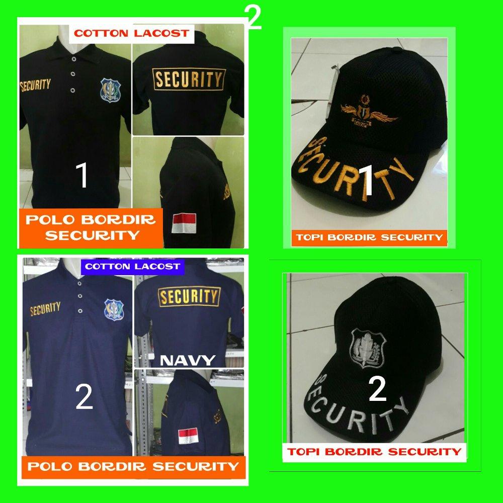Paket kaos polo security hitam navy plus topi di lapak Fashion depok bahrudin_tanjung