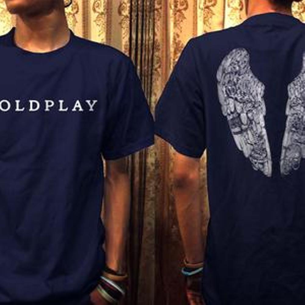Kaos Baju Distro Band ColdPlay #2 SYP Biru Dongker Kaos Distro (Cold Play Viva La Vida Yellow Fix You The Scientist In My Place Speed Of Sound MTMA My Trip My Adventure Mytripmyadventure) OT DESIGN