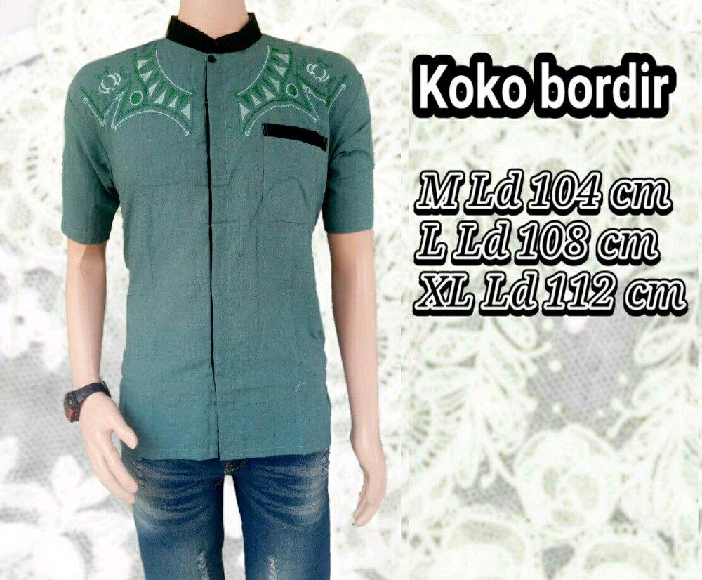 Koko bordir - koko - baju koko - baju pria - baju cowok - baju muslim di lapak Batik Gaul Pekalongan nur_janah2611
